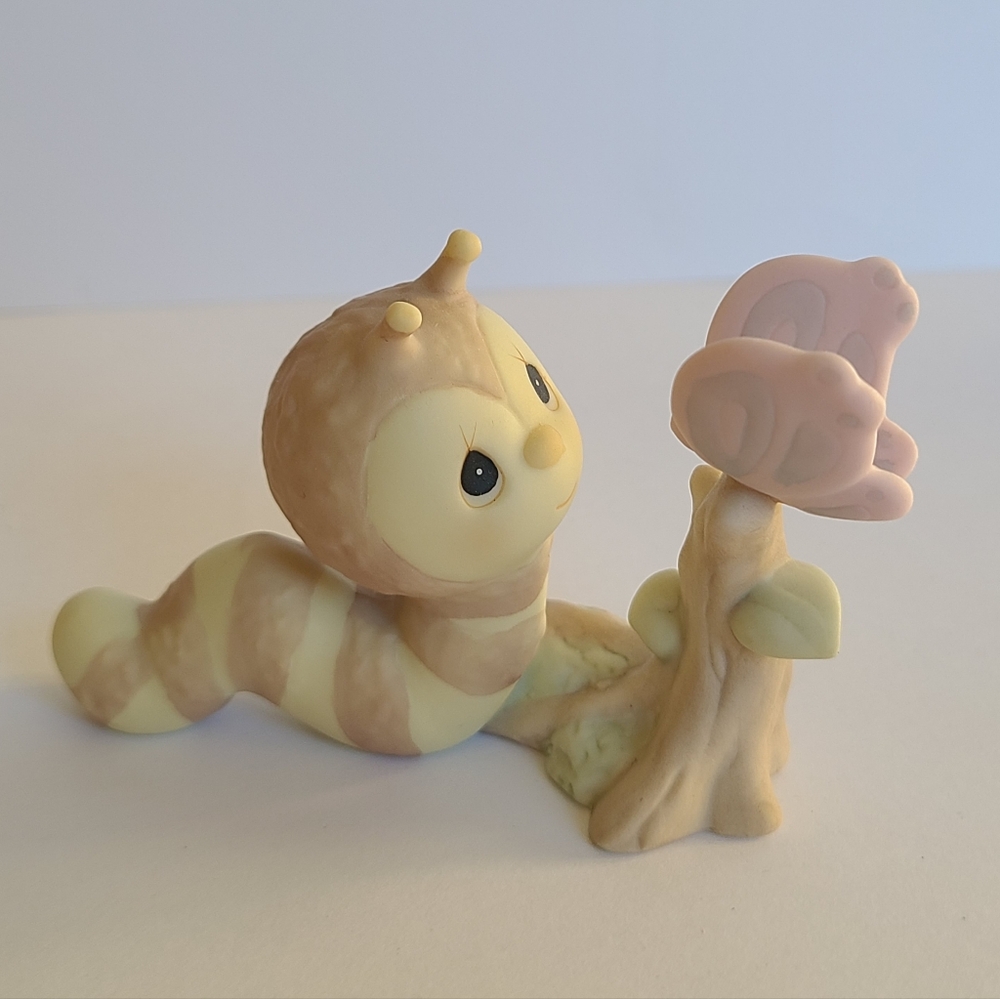 Vintage Precious Moments Caterpillar Butterfly Porcelain Collectible Figurine